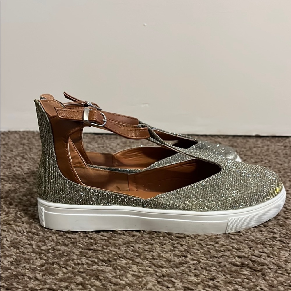 Silver Glitter Sandals